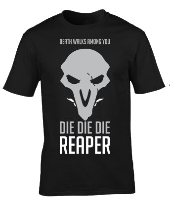 Overwatch Reaper Death Walks Amongs You Custom Printed T-Shirt Apparel Clothing Men Women Fashion Stylish Cheap
