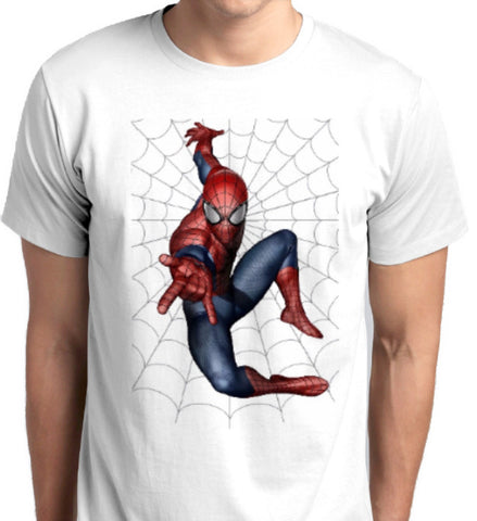 ANBRO Store - Spiderman With Web Custom Printed T-Shirt Men Fashion Apparel Clothing Online Shopping